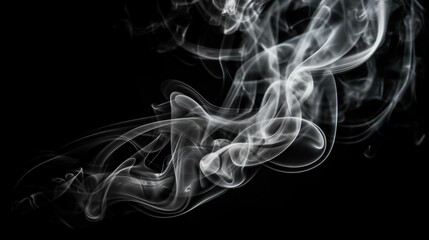 Ai generated illustration of smoke creating beautiful curves on a black background