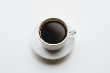 cup of freshly brewed coffee, slow living, enjoying the little things, delicious flavor and taste, white background : Generative AI
