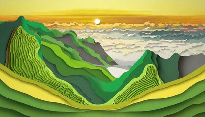 Obraz premium Tropical Island papercut