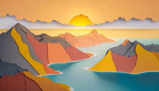 Tropical Island papercut