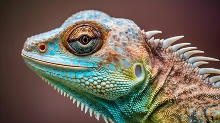 Fototapeta premium AI generated illustration of a vibrant green Chameleon (Chamaeleonidae)