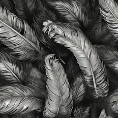 AI generated illustration of a background with seamless feather patterns