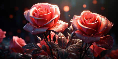 Background with roses for Valentine's Day Mother's Day Birthday .
