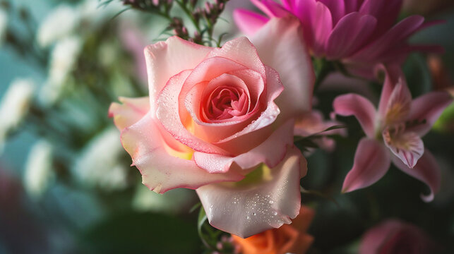 Bouquet of beautiful flowers, close-up