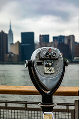 The binoculars on Long Island which is an island that extends across New York (USA) and from where...