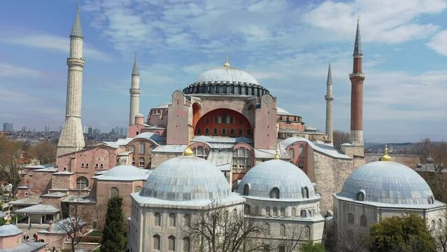 Hagia Sophia, officially the Hagia Sophia Grand Mosque amazing Drone Footage