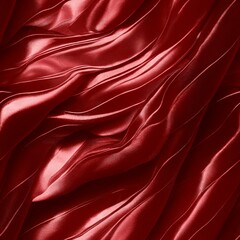 AI generated vibrant red fabric in silk material