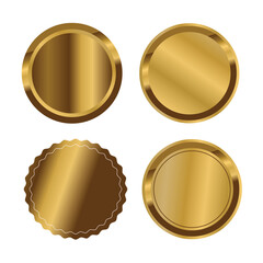 Golden glossy button badge