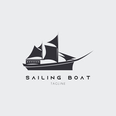 sailing ship logo vector illustration design