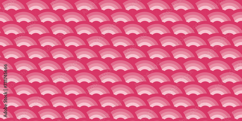 Poster raspberry ripple pattern, a deliciously vibrant raspberry pink pattern with rippling semicircles, id