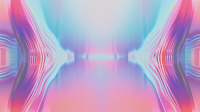 abstract background showcasing holographic elements, solid glitch effects, and a rainbow gradient color scheme
