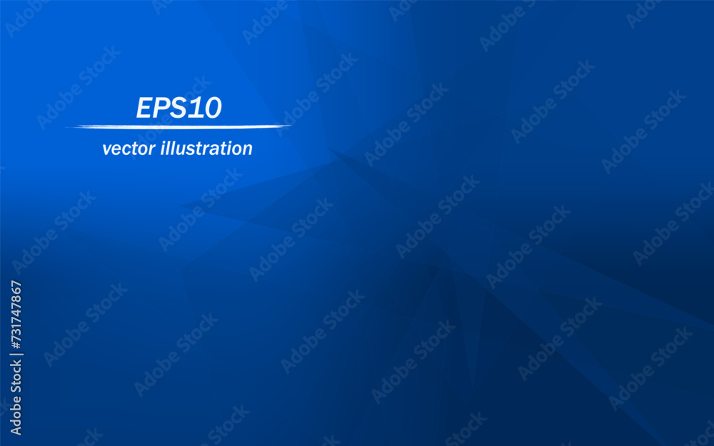 Poster Abstract background from geometric shapes. Triangular shapes of varying transparency on a blue background. Platform for advertising.Vector illustration.