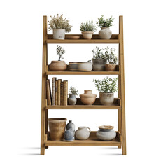 pots on the shelf, png