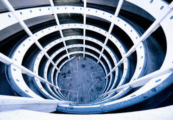 spiral staircase of a parking garage