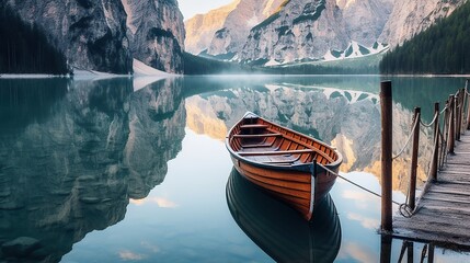 Fototapeta premium Misty Morning on Tranquil Lake