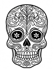 skull mandala coloring page