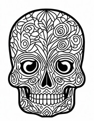 shaszka, mandala, halloween, coloring book, coloring page, activity, learning, coloring, drawing, relaxation, holiday, decoration, card, design, art, gift, color, element, book, skull, death, tattoo, 