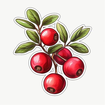 red berries branch green leaves clip art preview