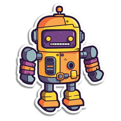 Vector illustration of a robotic character, against a white background
