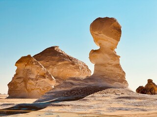 Sandstones in white desert, national nature park in Egypt 