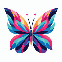 Vector butterfly colorful gradient modern logo illustrations, Generative Ai