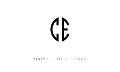 CE or EC Minimal Logo Design Vector Art Illustration 