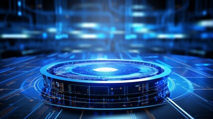 Scanning data processing on computer server: futuristic tech concept