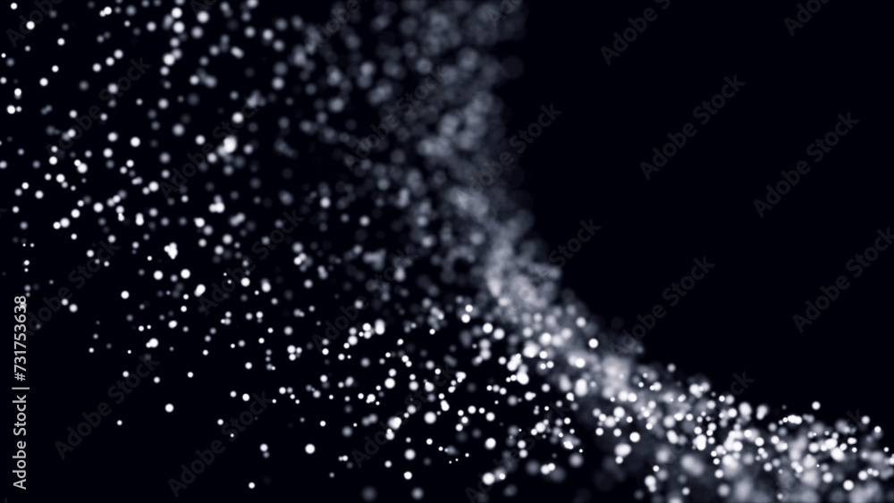 Leinwandbilder Abstract background of moving dust particles. Falling light. 3D rendering.