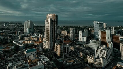 Fototapeta na wymiar View of Dar es Salaam, Tanzania, showing a vibrant cityscape with tall buildings