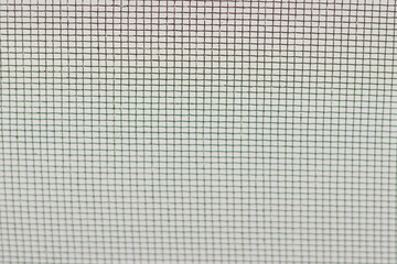 Close up of a wire mesh on a white background.