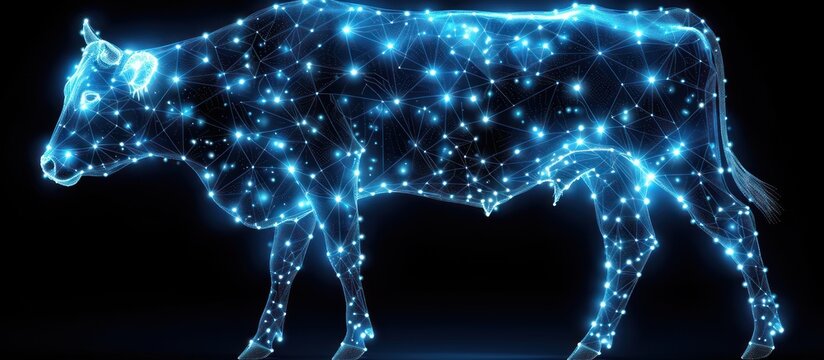 Abstract image of a cow in the form of a starry sky