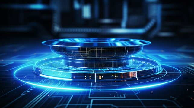 Scanning data processing on computer server: futuristic tech concept