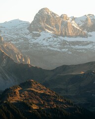 Stunning landscape with snow-capped mountains, providing a picturesque view of the surrounding area