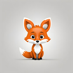 Obraz premium drawing of a cute cartoon fox vector logo
