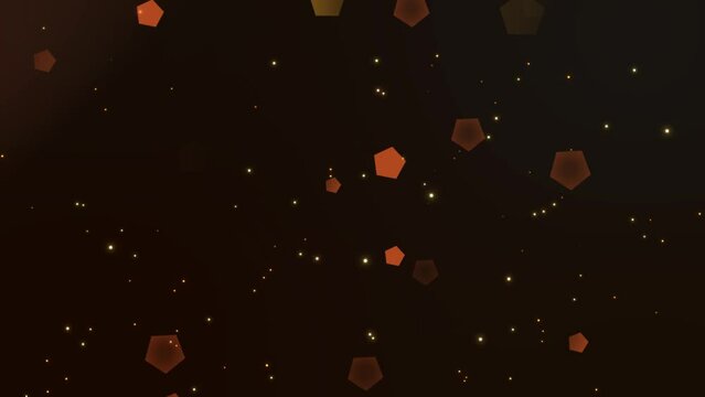 Golden Partiucal Background, particles abstract background with golden shining stars dust bokeh glit