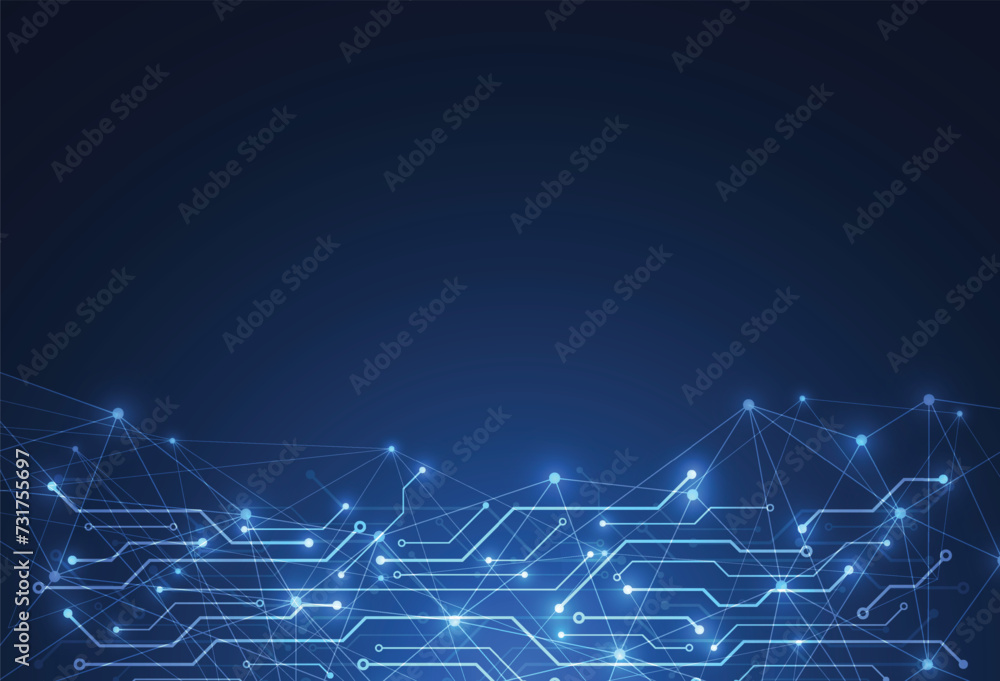 Poster abstract background with technology circuit board texture. electronic motherboard illustration. comm