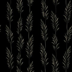 Seamless background with individual dark fall wheat patterns - obrazy, fototapety, plakaty
