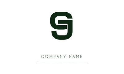 Obraz premium GJ or JG Minimal Logo design Vector Art Illustration 