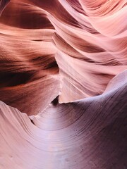 Vertical shot of the Antelope Canyon under the sunlight