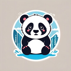 cartoon cute panda drawing vector image