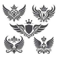 heraldic, SHILED, Wings luxury