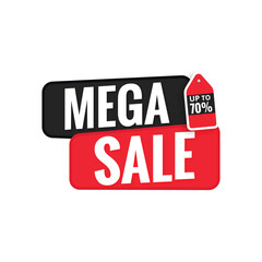 special Mega Sale tag, meta sale sticker template in HD free download 