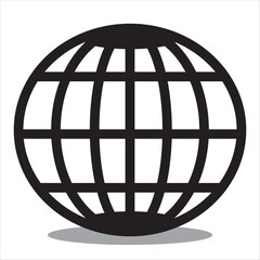 World icon flat. Globe icon illustration. Black isolated flat globe icons set on white background.