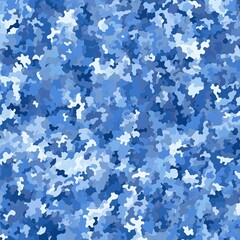Camouflage texture, navy-blue, medium-blue, light-blue, white background pattern