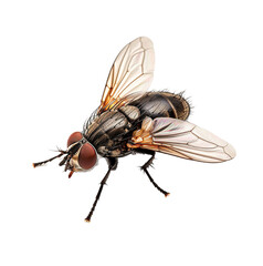 Fly Isolated on Transparent Background. Generated Ai