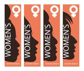 A vector illustration, poster, banner, template for Women's History Month celebration concept