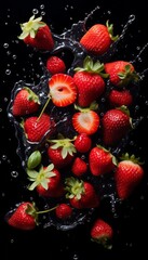 Ultra-High-Definition Macro Photography of Scattered Strawberries