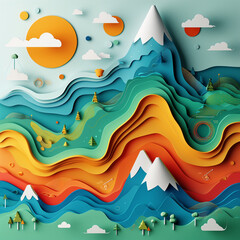 Vector Barcode Illustration: Abstract Lines Business Design with Symbolic Code, Artistic Music-Inspired Color Map, and Cartoon-Style Icon Concept in a World of Shapes