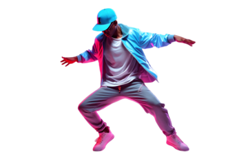 Dancing man isolated on transparent background