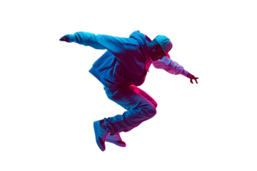 Dancing man isolated on transparent background